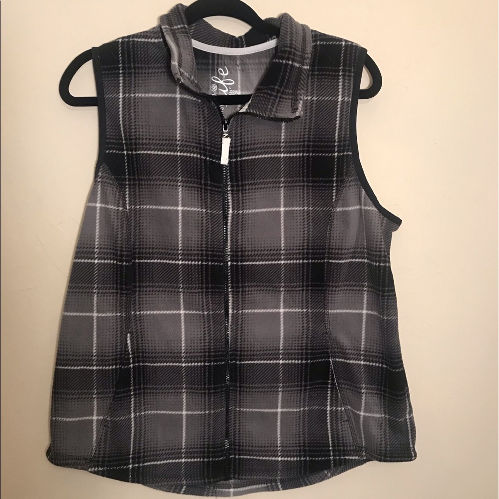 Black, Plaid Vest